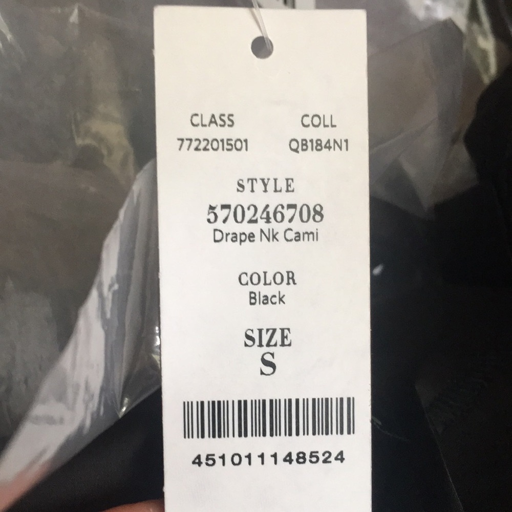 White House Black Market Black Satin Draped Neck Cami Camisole sz.XXS - Picture 15 of 15